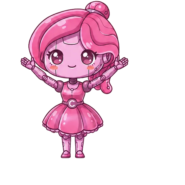 喜ぶピンクロボ